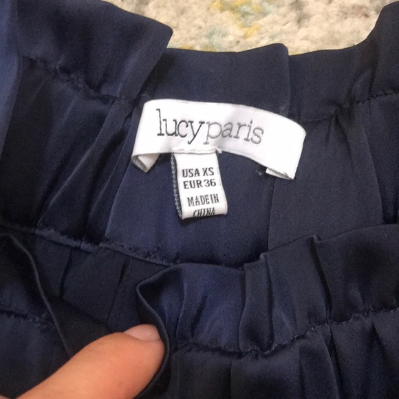 Navy Wide Leg Cropped Pant - Picture 10 of 15